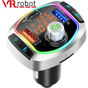 VR robot Transmetteur FM Bluetooth Rétro-Éclairé pour Voiture, Lecteur de Disque MP3 TF/U, Kit Mains Libres,