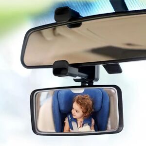 Aucun Réinitialisation de montage pour rétroviseur intérieur de voiture, rétroviseur réglable rotatif à 360 °, observation du siège arrière, rétroviseur auxiliaire, moniteur pour bébé, 1 pièce
