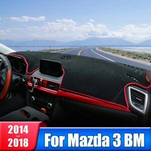 YaLumei Couverture de tableau de bord de voiture pour Mazda 3 BM BN Axela 2014 2015 2016 2017 2018, tapis pare-soleil de bureau pour instruments, accessoires de tapis antidérapant