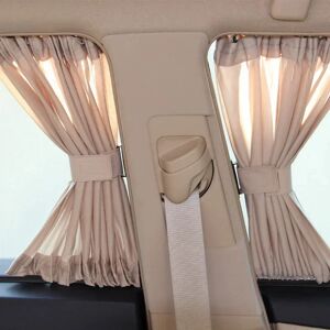 wooboobox 2 pièces de luxe Beige VIP voiture Van S rideaux pare-soleil visière UV crème solaire rideaux Kit confidentialité rideau pièces de rechange 50x47 cm