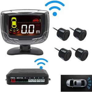Ensemble de capteurs de stationnement de voiture sans fil, écran LCD, 4 sondes Radar, alarme sonore 65db, système de détection de moniteur Parktronic de recul