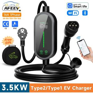 AFEEV-Chargeur de voiture électrique portable, câble de charge rapide, boîtier mural, WiFi, contrôle Bluetooth, Vope2, EVSE, 3,5 KW, 16A