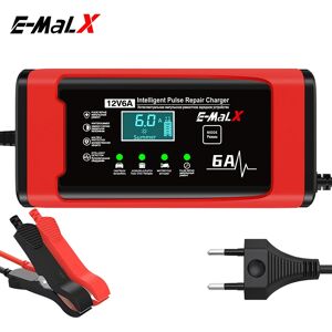 Aucun Nouveau chargeur de batterie de voiture intelligent 12V6A, unité de charge de batterie de voiture et de moto 14.6V LiFePO4, réparation de batterie au plomb, écran LCD