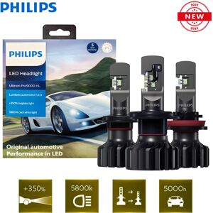 Philips Lumière de voiture LED Ultinon Pro9000, H4, H7, H11, H11, Gen2, H1, H8, HB3, HB4, HIInter +, 350% Lumineux, LED 9005, 9006, 9012, Blanc, 5800K, Nouveau