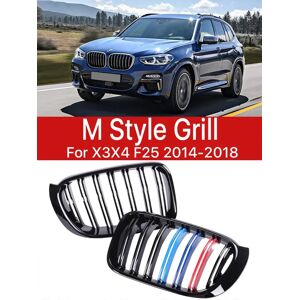 Aucun Couverture de grille de course de pare-chocs avant inférieur en fibre de carbone, style M Kindey, BMW Bery Tage Series, F25, F26, 2014-2018, accessoires de voiture