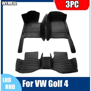 Aucun Tapis de sol de voiture automobile personnalisé pour VW Golf 4 1999 2000 2001 2002 2003, tapis de voiture de luxe en cuir pour hommes et femmes, couverture complète