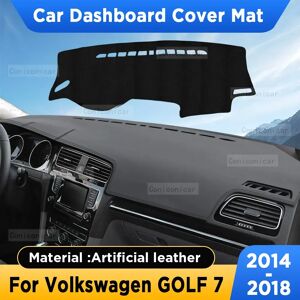 Aucun Pour Volkswagen GOLF 7 2014-2018 couverture de tableau de bord de voiture tapis pare-soleil en cuir artificiel tapis panneau tapis tapis accessoires