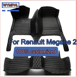 Aucun Tapis de sol de voiture automobile personnalisé pour Renault Megane 2 2003 2004 2005 2006 tapis de voiture de luxe en cuir pour hommes et femmes couverture complète