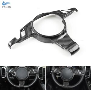 Aucun Pour Porsche Cayenne 2011- 2017 pour Panamera 2010-2016 ABS Texture carbone panneau de volant cadre couverture accessoires intérieurs garniture