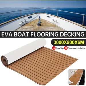 Aucun 3000X900x6mm Extra Large épaissir EVA plancher de bateau Yacht teck feuille de terrasse bateau marin Houseboat tapis de sol de voiture tapis