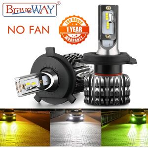 BraveWAY H4 Phare Led H7 AMPOULE LED DE VOITURE H1 H3 H27 9005 9006 HB3 HB4 H11 LED feu de BROUILLARD 12V Voiture accessoires BLANC Jaune Vert 3000K 6000K 8000K h7 led h4