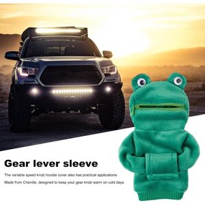 Shunmaii Couverture de pommeau de levier de vitesse de voiture en peluche courte, pull drôle, sweat à capuche créatif, poignée de grenouille de requin, décoration de voiture