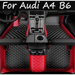 Aucun Tapis de sol de voiture automobile personnalisé pour Audi A4 B6 2002 2003 2004 2005 2006 tapis de voiture de luxe en cuir pour hommes et femmes couverture complète