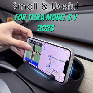 Aucun Boîte de rangement avant de volant pour Tesla modèle 3 Y 2023, support de téléphone multifonctionnel