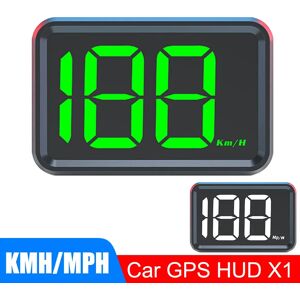 Aucun Compteur de vitesse GPS HUD KMH MPH X1 HUD, grand police numérique, affichage de la lumière blanche et verte, affichage tête haute de voiture, prise USB