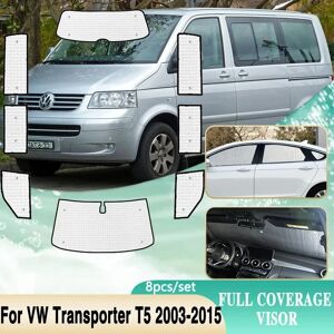 Aucun Pare-soleil de voiture à couverture complète, pare-soleil pour VW Volkswagen Transporter T5 Caravelle Multivan Doubleback 2003 ~ 2015 SWB, accessoires de visière de voiture 2004