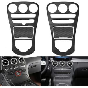 Aucun Garniture de couverture de décoration de panneau de console centrale de voiture, fibre de carbone ABS, Mercedes Benz Classe C, W205, C180L, C200, C300, GLC X253, 2015-18