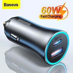 Baseus chargeur de voiture 2 ports USB Type C prise allume-cigare de voiture chargeur charge rapide