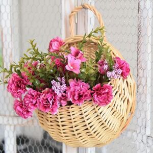 Aucun Jardinière de fleurs en rotin et osier faite à la main, panier mural suspendu en rotin, Pot de vigne