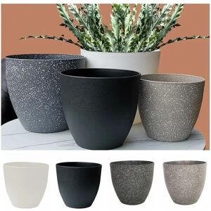 Aucun Pots de fleurs en pierre d'imitation givrée, fleurs de jardinage, Pots de plantes vertes, Pots de fleurs en plastique épais et durables de Style européen