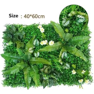 Aucun Herbe verte artificielle 40x60cm, plante de pelouse en plastique, fond de salle, plante simulée,