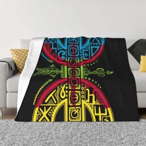 Aucun Couverture berbère avec YAZ Amazigh Symdazight, tapis kabyle, sourire glouton, personnes tamazight, couvertures marocaines, couette de canapé