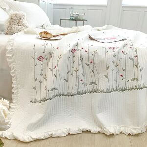 Aucun 1/3Pc coréen princesse volants fleurs broderie été couette couvre-lit sur le lit couette climatisation couverture ensemble de literie