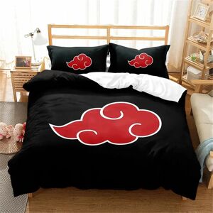 Aucun Parure de Lit Akatsuki Japonaise avec Motif de Nuage Rouge pour Enfant, Ensemble de Literie avec Juste de Couverture Anime 3D, de Taille Unique, Queen et King, Cadeau