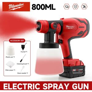 Milwaukee 800ML pistolet de pulvérisation électrique capacité Rechargeable 21V batterie haute