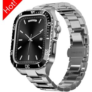CAOWTAN Kit de Modification de boîtier en acier inoxydable pour bracelet de montre Apple 45mm 44mm bracelet de lunette en métal Iwatch série 9 8 7 6 SE 5 4 Kit Mod