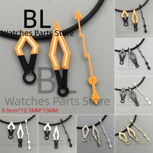 BLIGER NH35 montre contraste manuel noir blanc noir Orange argent or couleur aiguilles de montre vert lueur ajustement NH35 mouvement montre partie