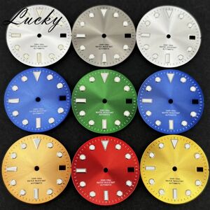 MUZHI Cadran de montre lumineux NH35 NH36, haute qualité, 28.5mm, blanc, bleu, vert, noir, jaune, adapté au mouvement NH35, pièces de rechange