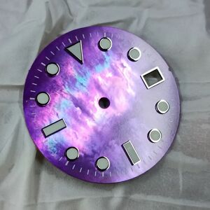 Aucun Cadran de montre stérile NH35, 28.5mm, lustre, accessoire de visage de montre vert lumineux pour mouvement NH35, offrant une personnalisation