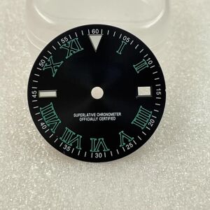 Aucun Boîtier de Montre à Échelle Romaine en Forme de Bûche de 31mm, Cadran 256, Vert Shoous, Applicable au Japon NH35 36 4R 7S, Mouvement pour 3 Points 3.8 Points, Nouveau