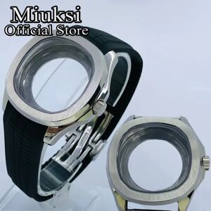 miuksi ATA UKSI-Boîtier de Montre Carré en Caoutchouc, 40mm, Verre Saphir, Noir, Bleu, Gris, Vert, Compatible avec Mouvement NH35, NH36, ETA2824, PT5000