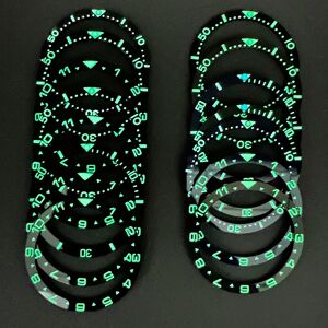 Aucun Insert de lunette en céramique lumineuse verte plate, 38mm X 31.5mm, anneau d'insertion de montre de remplacement pour lunette de montre SKX007 SRPD SKX009