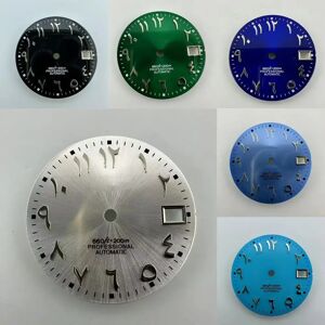 ERQI 28.5mm arabe vente chaude vert bleu chiffres s logo cadran pas lumineux s cadran adapté nh36 cadran nh35 mouvement montre accessoires