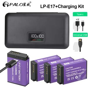 PALO LP-E17 LPE17 LP E17 batterie d'appareil photo + chargeur USB LCD pour Canon EOS R8 RP R50 200D 250D M3 M5 M6 750D 760D T6s 800D 8000D 77D