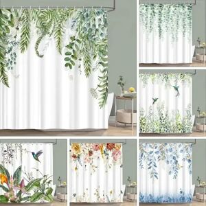 Aucun Rideau de douche vert sauge, plante botanique, eucalyptus, cuir chevelu, interconnexion, feuilles vertes, floral, rideaux de bain, tissu, décoration d'intérieur