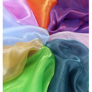 Aucun Tissu Organza doux et fin scintillant au mètre, pour rideaux de robe, Textile de couture, blanc, vert, bleu, rouge, jaune, respirant