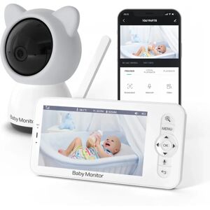 MBOSS Wifi bébé moniteur Babyphone vidéo bébé caméra Bebe nounou HD 5 pouces LCD téléphone portable APP contrôle PTZ berceuses pour nouveau-né