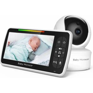 BABYSTAR(电子) Babystar – moniteur vidéo pour bébé de 5 pouces, avec caméra et Audio à distance Pan-Tilt-Zoom, conversation bidirectionnelle, Mode VOX, berceuses, BabyPhone