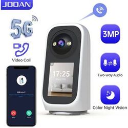 NONE JOOAN 3MP PTZ 5G Wifi caméra HD 2.8 "écran tactile bébé moniteur sécurité à domicile intelligente couleur nuit Audio bidirectionnel caméra IP sans fil
