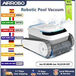 Blossom Robot aspirateur de piscine AIRROBO PC10 pour piscine enterrée, nettoyeur de piscine à navigation intelligente, nettoyeur de piscine qui grimpe aux parois, autonomie de 120 minutes