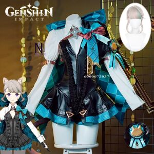 Aucun Jeu Genshin Impact LyNouveau Cosplay Costume pour femme, perruque, robe, uniforme de fontaine, queue, oreilles de magicien, jupe Lyney, vêtements de fête d'Halloween
