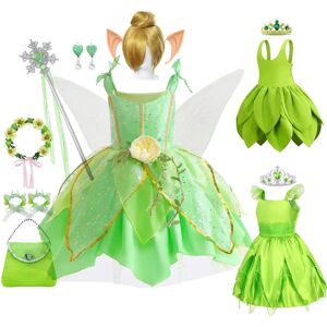 SistersLiu Robe de fée clochette pour filles, olympiques d'Halloween pour enfants, vert nickel é, princesse, paupières, fête d'anniversaire