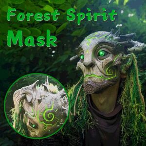 Aucun Masque de vieil homme en latex vert avec lumière, cosplay, accessoires de fête, costume de Rh,