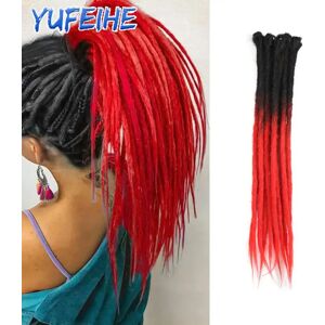 yufeihe Extensions de dreadlocks fines, tresses synthétiques au Crochet de 0.7cm de largeur, faux cheveux ombré vert menthe Reggae Style Hip Hop rose
