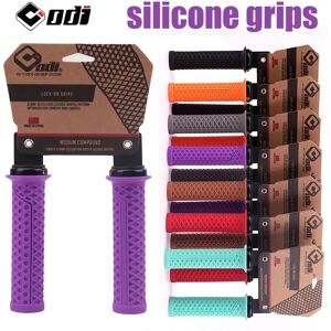 Aucun Poignées de vélo ODI vtt silicone ergonomique violet marron rouge orange vert noir 22mm poignées de guidon vtt pour Dirt Pit VTT