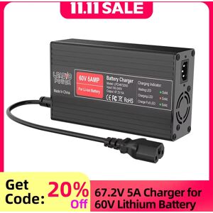 lifepo4 power Chargeur de batterie au lithium-ion pour moto électrique, port de chargeur IEC, 67.2V, 5A, 16S, 60V